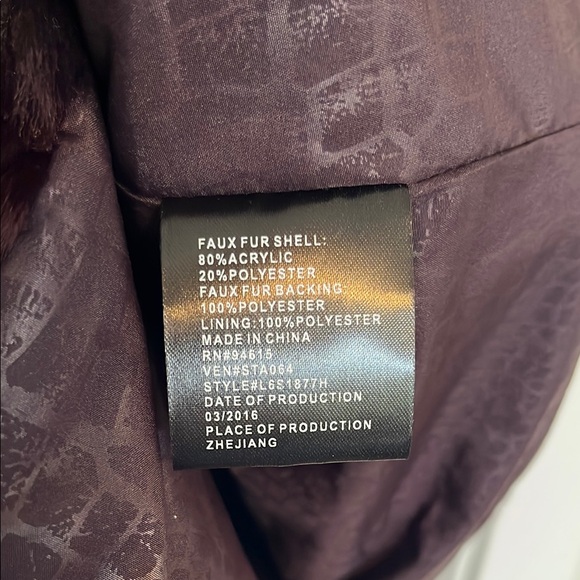 Sam Edelman Faux Fur Jacket in Rich Burgundy - Picture 4 of 5